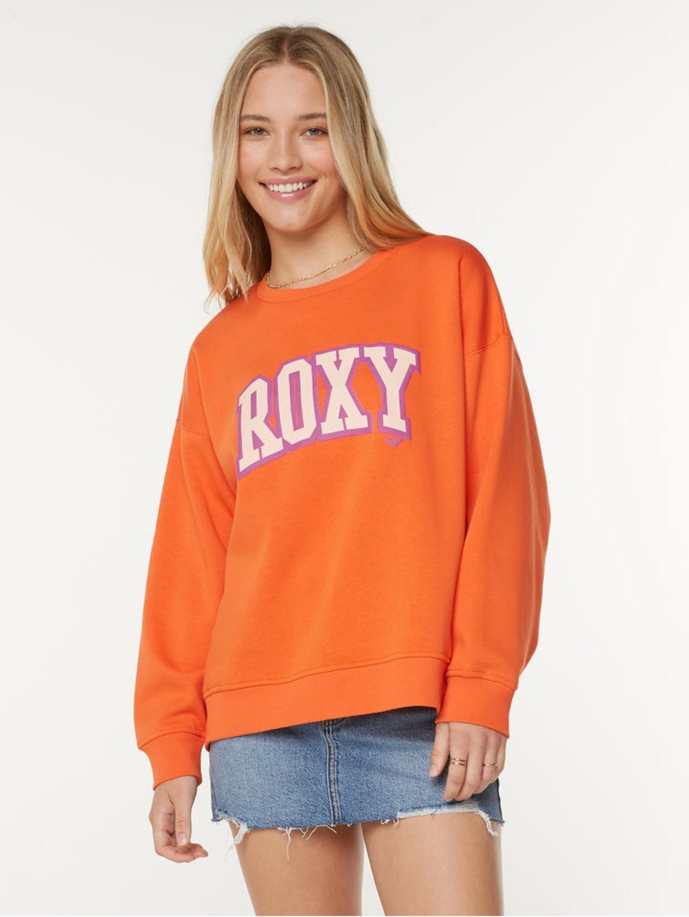 Roxy Morning Hike Crewneck in Tigerlily Roxy College Size XL